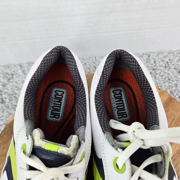 Footjoy Contour Closeout White Lime Leather Athletic Spiked Golf Cleat Men 9.5 M - Picture 12 of 14